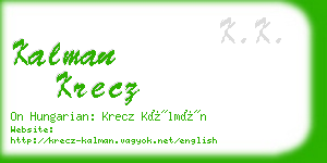 kalman krecz business card